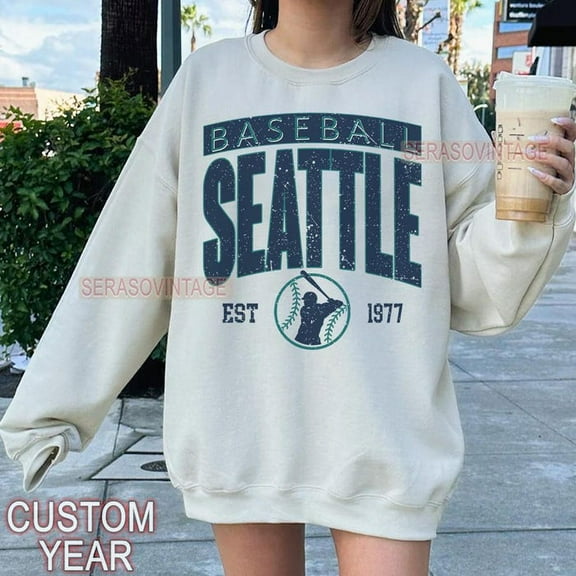 Vintage Seattle baseball sweatshirt, baseball Tee, Custom Baseball Tee, Custom Baseball Mom, Seattle Baseball Sweatshirt