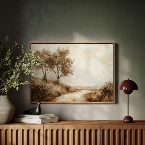Vintage Sepia Landscape Art, Rustic Path With Trees, Classic Farmhouse Wall Decor For Living Room Or Bedroom Wall Art, Modern Wall Decor, 8x12 UNFRAMED