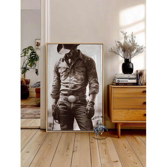 Vintage Sepia Rodeo Cowboy Poster, Rustic Western Wall Art Home Decor #3128, Unframed Poster Size 8x12