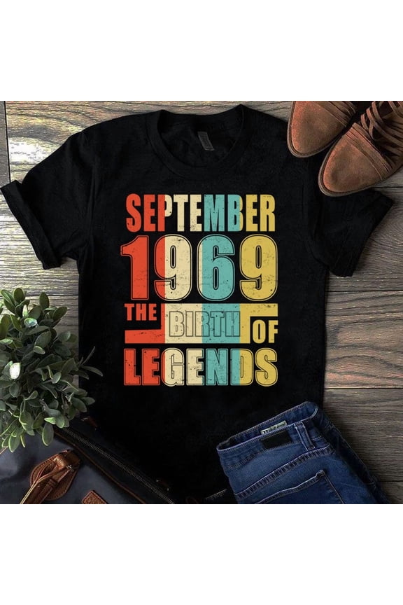 Vintage September 1966 Birth Of Legends Classic 58th Birthday Unisex T-Shirt, up to 5XL