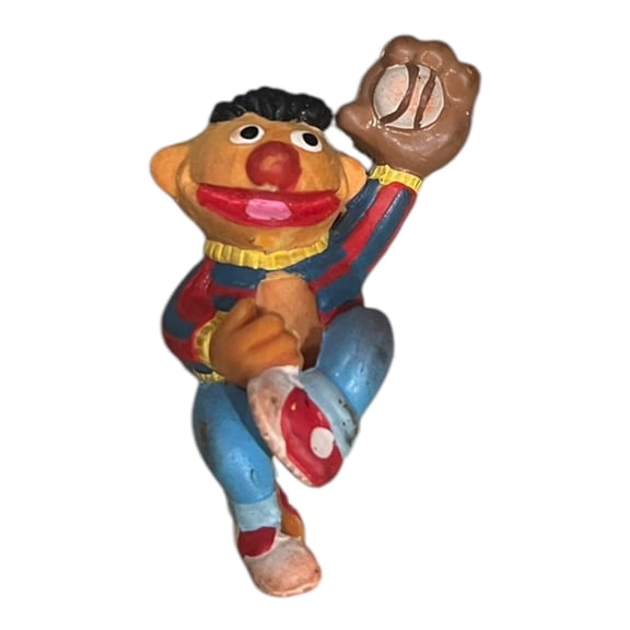 Vintage Sesame Street Baseball Ernie Pencil Cake Topper Figure Figurine Buy It Now 376789382396
