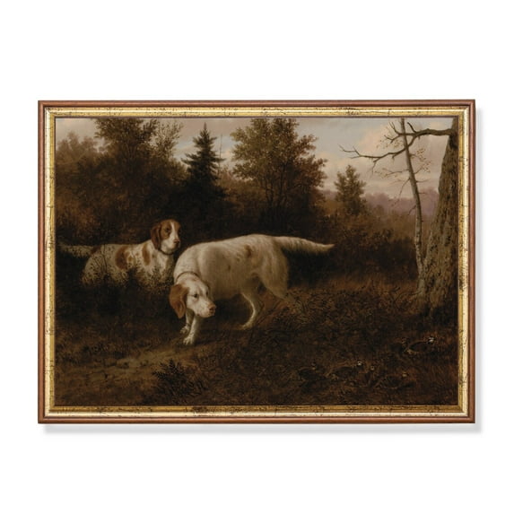 Vintage Setter Dogs Poster Antique Animal Home Decor, 16x24 UNFRAMED