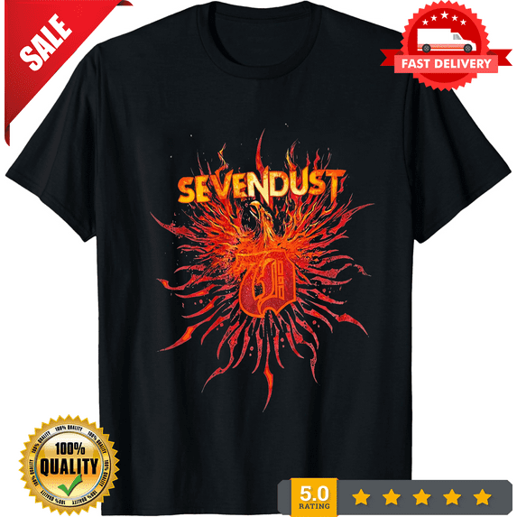 Vintage Sevendust Band Short Sleeve Cotton Black All Size T-Shirt, LIMITED EDITION-TH66890