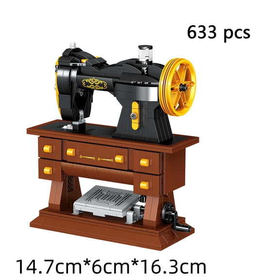 Vintage Sewing Machine Building Blocks: DIY 3D Model for Kids and Adults, Construction Toy, Perfect Gift for Vintage Enthusiasts