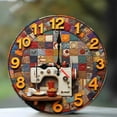 thumbnail image 1 of Vintage Sewing Machine Patchwork Wall Clock 10-Inch Silent Wooden Wall Clock, Battery Operated (AA Batteries Not Included), Artistic Home Decor, 1 of 7