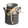 thumbnail image 1 of Vintage Shabby Iron Milk Jug Garden Flower Vase Pot for Rustic Farmhouse Decor, Metal Plant Bucket, Outdoor Indoor Planter Container, Floral Display Centerpiece, 1 of 5