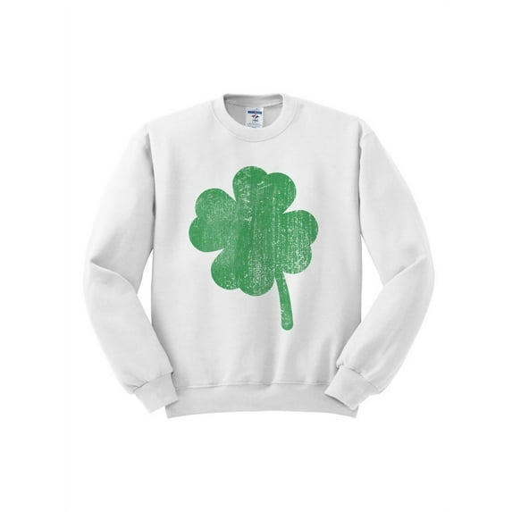 Vintage Shamrock St. Patrick's Day Sweatshirt X-Large White