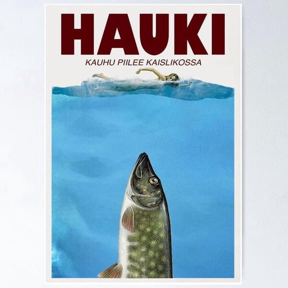 Vintage Shark Parody Illustration Poster, Poster Home Decor, Poster Only