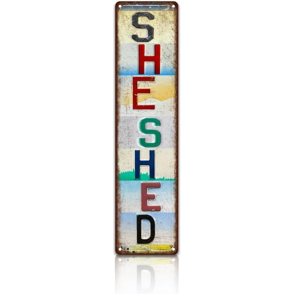 Vintage She Shed Wall Decor Street Signs Metal Tin Signs 4 x 16 Inches