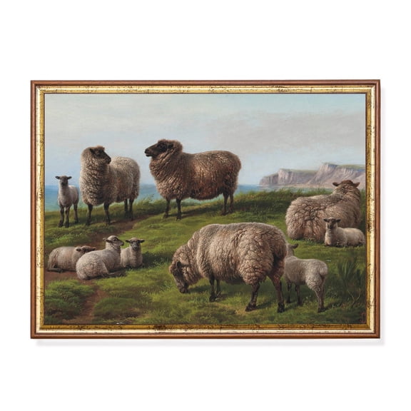 Vintage Sheep, Country Farmhouse Poster Unframed Paper Print