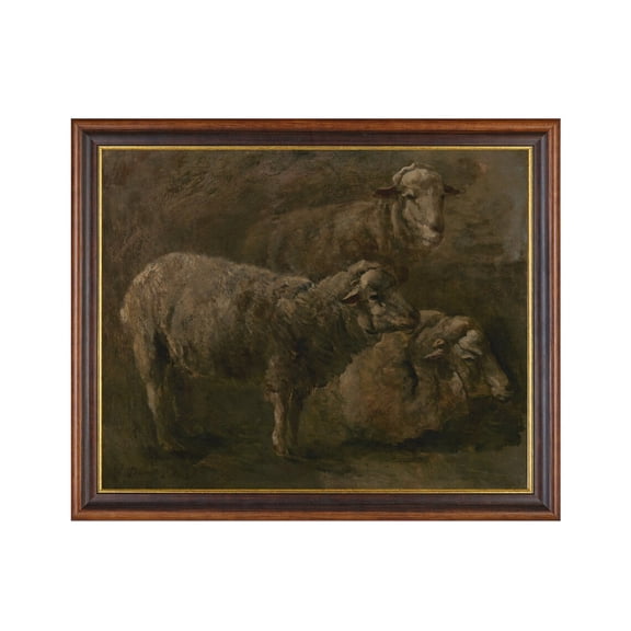 Vintage Sheep Moody Farmhouse Animal Art Print Poster, Size 24x36 UNFFRAMED F03.1.7l839