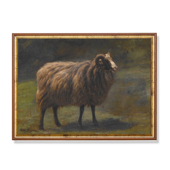 Vintage Sheep Moody Farmhouse Animal Rustic Animal Farmhouse Country Wildlife Wall Art Unframed Paper Print