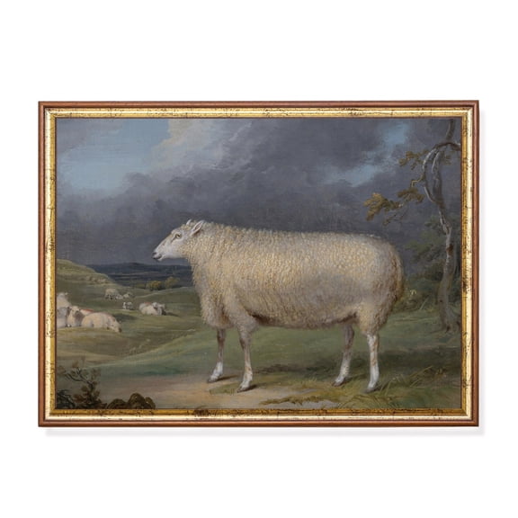 Vintage Sheep Moody Landscape Art Poster Unframed Paper Print