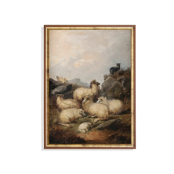Vintage Sheep Poster Rustic Farm Animal Wall Art Home Decor, 12x18 UNFRAMED