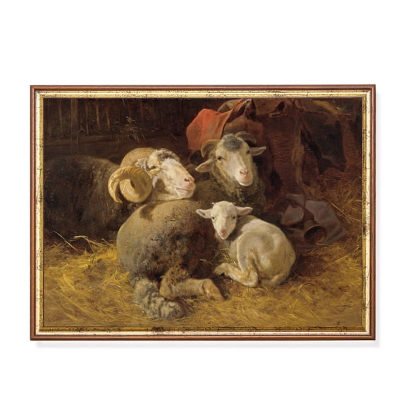 Vintage Sheep Rustic Farmhouse Animal Poster Unframed Paper Print