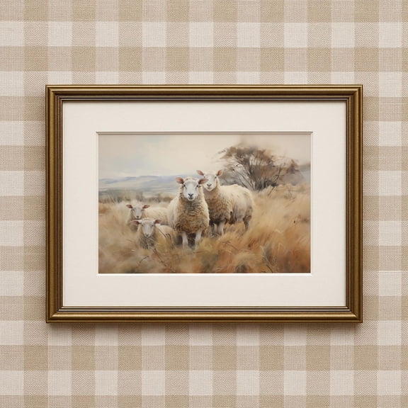 Vintage Sheep Rustic Farmhouse Home Decor Farm Animal Print Cottagecore Home Decor Neutral Vintage Wall Art Wall Art Poster, Unframed Poster Size 8x12 F03.1.15l975