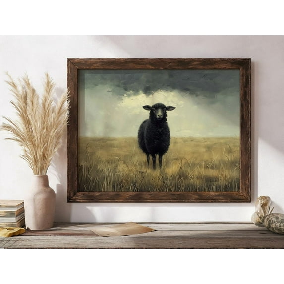 Vintage Sheep Wall Art Canvas Artwork Wall Decor Black Sheep Prints Painting Art Prints Picture Home French Country Farmhouse Bedroom Decoration No Frame