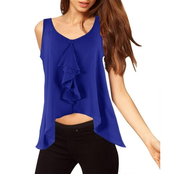 Vintage Sheer Light Summer Open Back Ruffle Evening Top Blouse