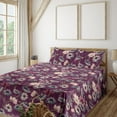 thumbnail image 1 of Ambesonne Vintage Fitted & Flat Sheet with Sham 3 Pcs Set, Watercolor Cornflowers Art, Twin XL, Pale Salmon and Dark Purple, 1 of 5