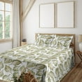 thumbnail image 1 of Ambesonne Vintage Fitted & Flat Sheet with Sham 3 Pcs Set, Watercolor Botanical Leaves, Twin, Khaki and Pale Olive Green, 1 of 1