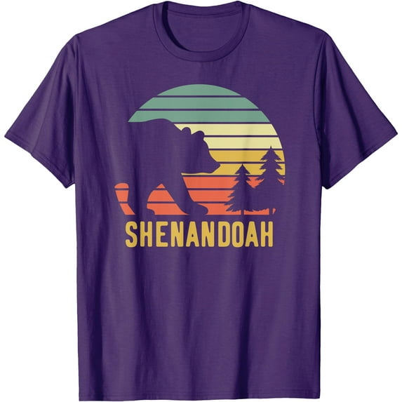 Vintage Shenandoah National Park Retro Bear Souvenir Gift Unisex T-Shirt for Men Women Kids Toddler,Purple Color,Size YS