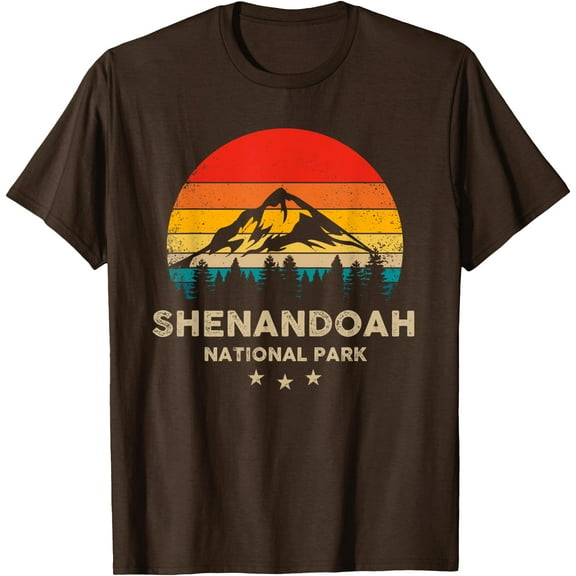 Vintage Shenandoah National Park Retro Souvenir Unisex T-Shirt for Men Women Kids Toddler,Dark Chocolate Color,Size M