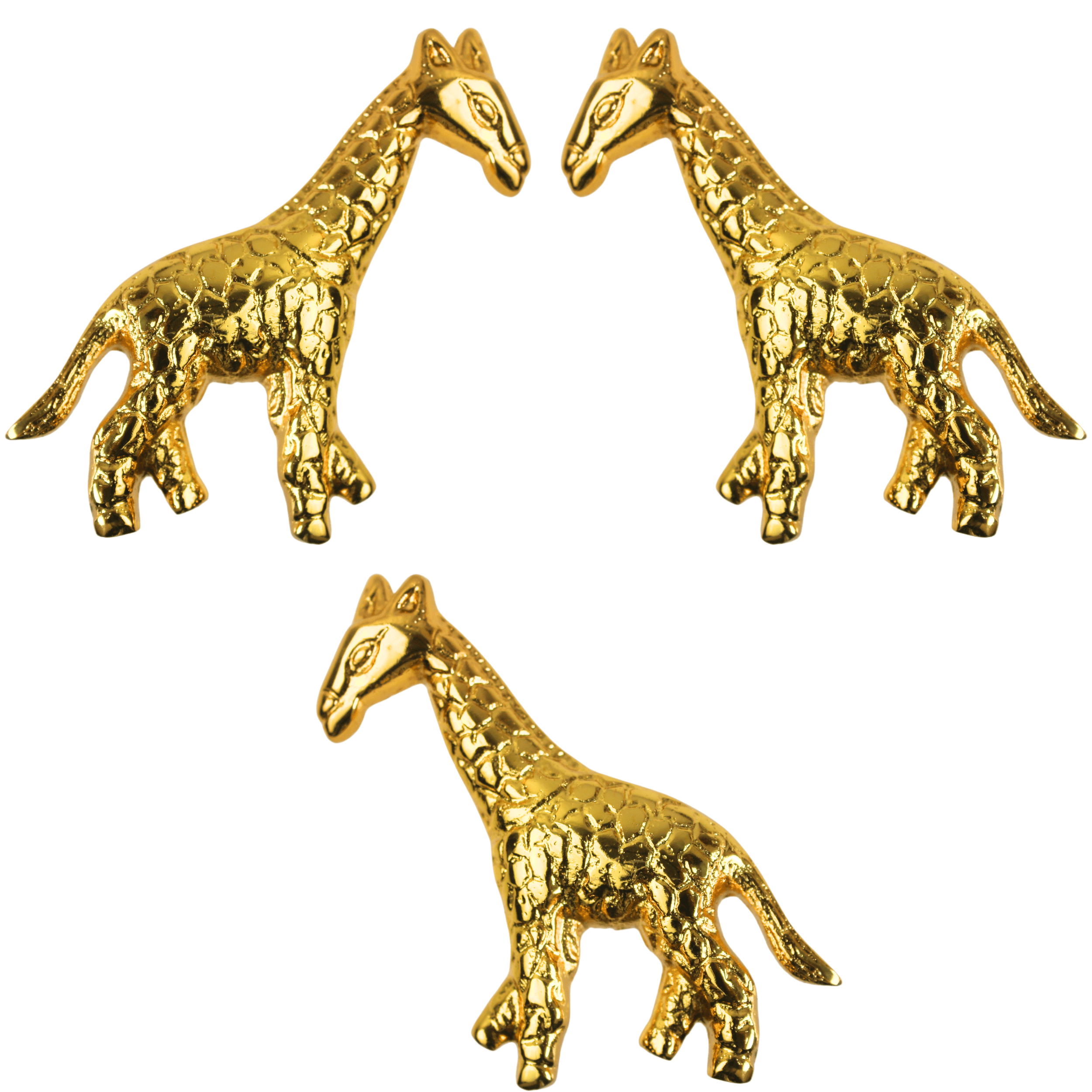 Vintage Shiny Brass Giraffe Cabinet Knob – Unique Animal Drawer Pull Handle for Room, Dresser, Cupboard & Closet | Nature Theme Furniture Hardware (Giraffe Set of 3)
