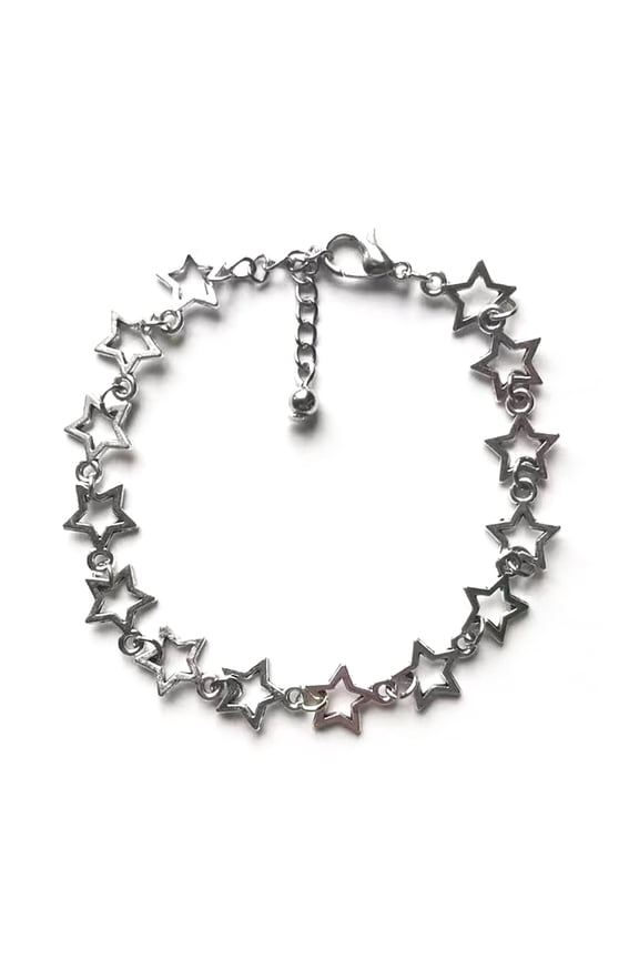 Vintage Shiny Star Pentagram Alloy Material Bracelet for Women Sweet Bracelet