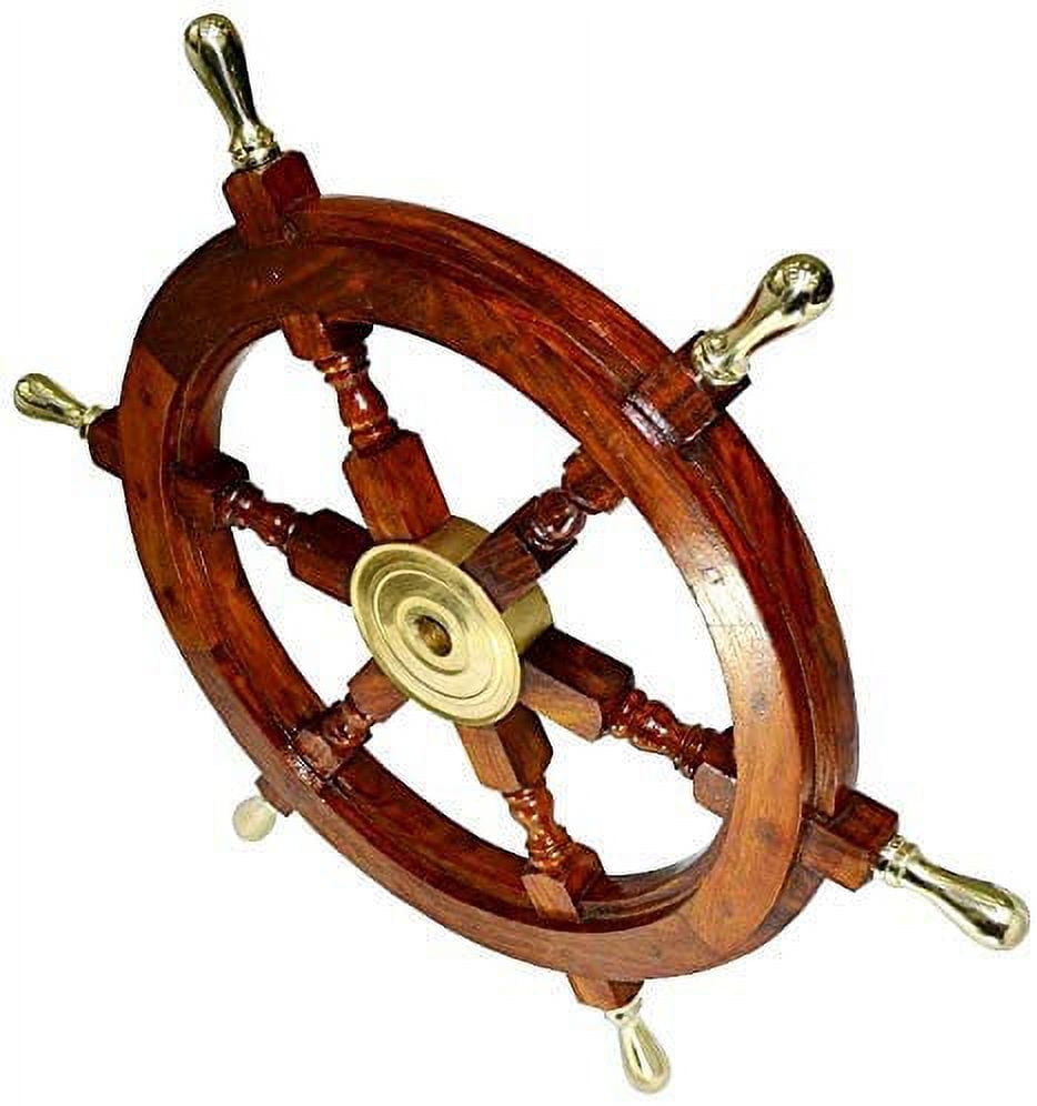 Vintage Ship Wheel 18" Dia Replica Boat Wheel Steering Wheel Pirate Ship Wheel