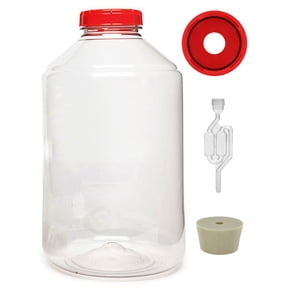Vintage Shop 7 Gallon Fermonster Wide Mouth Carboy with #10 Drilled Stopper a...