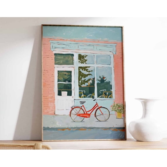Vintage Shop Poster, Bicycle Poster, Retro Store Wall Art, Vintage Storefront Print, Classic Bike Decor, Nostalgic Wall Art, Retro Decor Wall Art, Modern Wall Decor, 24x36 UNFRAMED