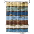 thumbnail image 1 of Vintage Shower Curtain, Farmhouse Blue Brown Wood Grain Country Style Waterproof Shower Curtain Set with 12 Hooks Lightweight Washable Fabric Shower Curtains for Bathroom 72x72 Inches, 1 of 6