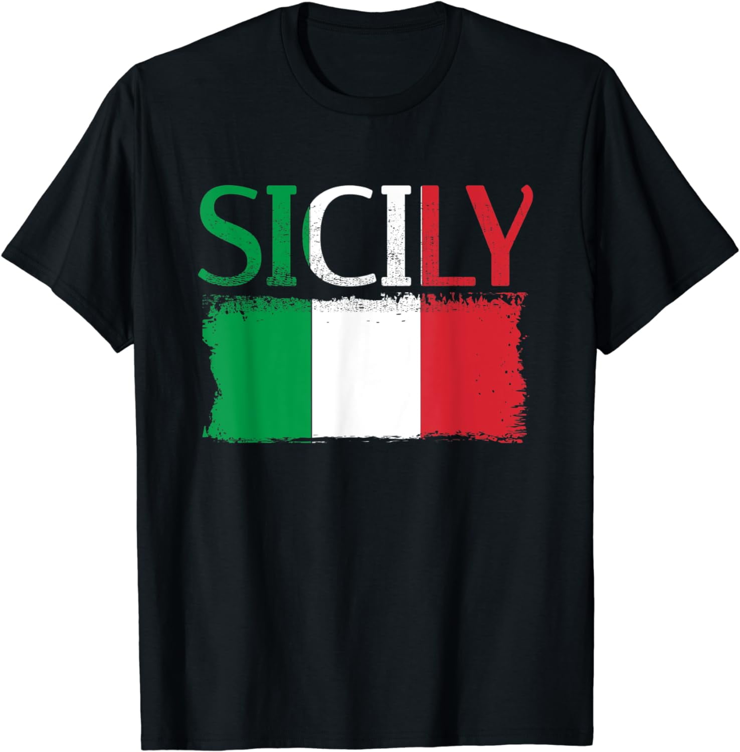 Vintage Sicilia & Italy Flag Italia Italian Sicily Souvenir T-Shirt ...