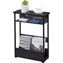 Vintage Side Table with Storage Shelf,3 Tier Slim End Table Modern Sofa