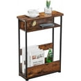 thumbnail image 1 of Vintage Side Table with Storage Shelf,3 Tier Slim End Table Modern Sofa Table for Narrow Spaces,24.6 Inch Height Bedside Table Small Nightstand with Magazine Rack Space Saving/ Rustic Brown, 1 of 6