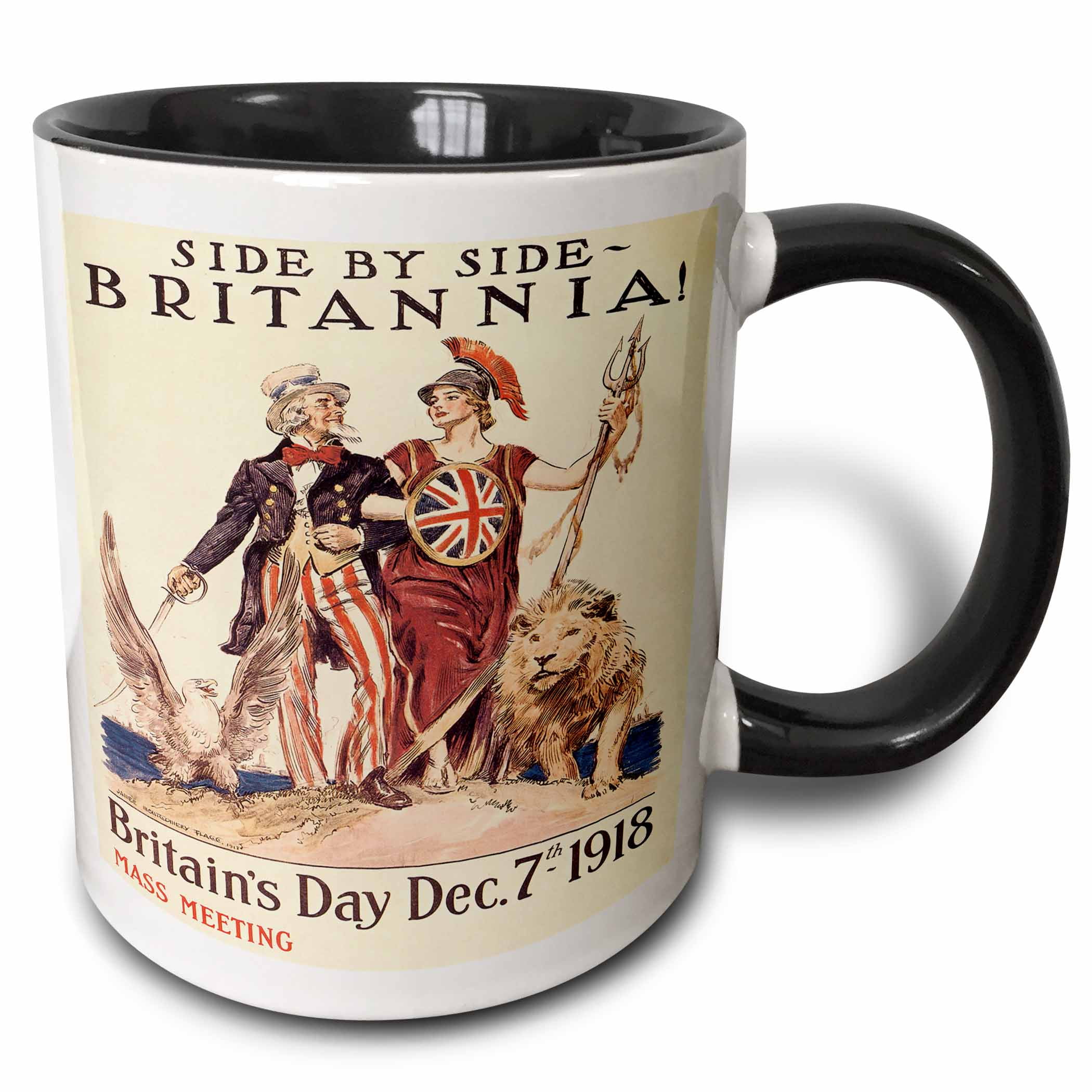 Vintage Side by Side Britannia Britains Day Dec 7th, 1918 Poster 11oz ...