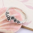 thumbnail image 1 of Vintage Silver Color Rose Flower Ring Simple Design Do Old Rings For Women Anniversary Retro Jewelry Accessories, 1 of 2