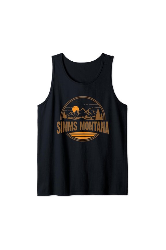 Vintage Simms, Montana Mountain Hiking Souvenir Print Tank Top Size S-3XL