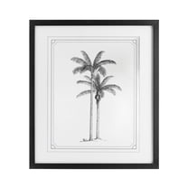 Vintage Simple Palm Tree Black Framed Print Under Glass, design by Lettered and Lined
