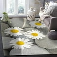 thumbnail image 1 of Vintage Simple White Daisy Flower Stone Area Rug, Indoor Non-Slip Kids Rugs, Machine Washable Breathable Durable Carpet For Front Entrance Floor Decor 5' x 6', 1 of 6