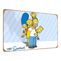 Vintage Simpson Tin Sign The Simpsons Cartoon Metal Poster Retro Plaque Wall Decor Gift For Garden Men Cave Garage Classroom Library School Living Room 12x16 Inch