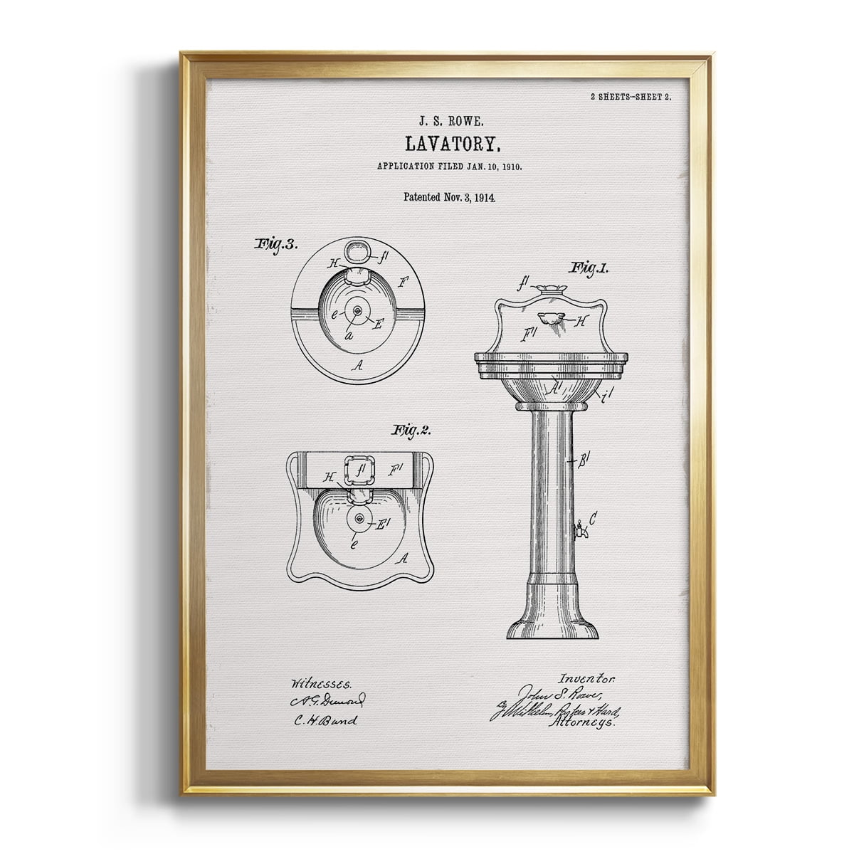 Vintage Sink I Premium Classic Framed Print - Ready to Hang