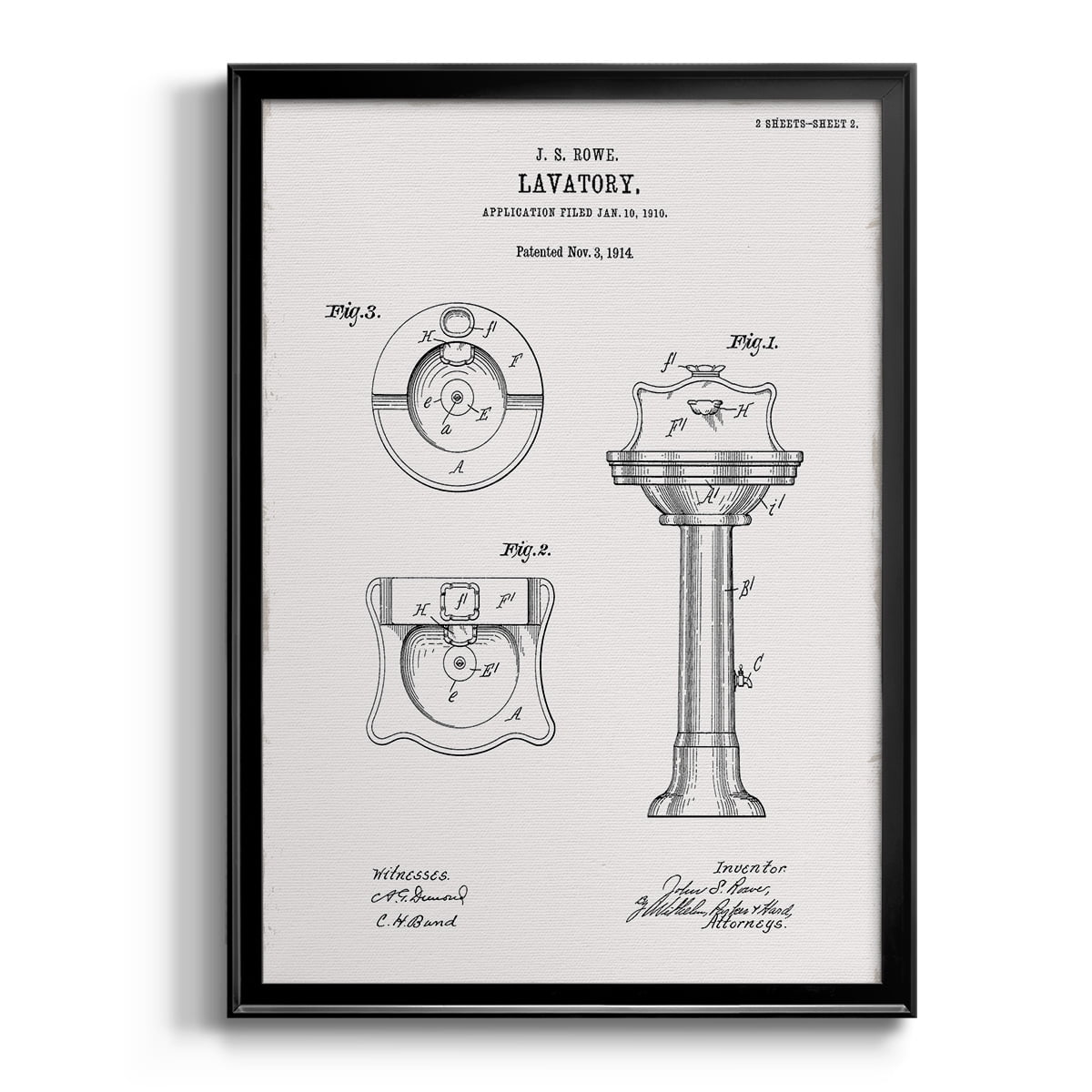 Vintage Sink I Premium Classic Framed Print - Ready to Hang