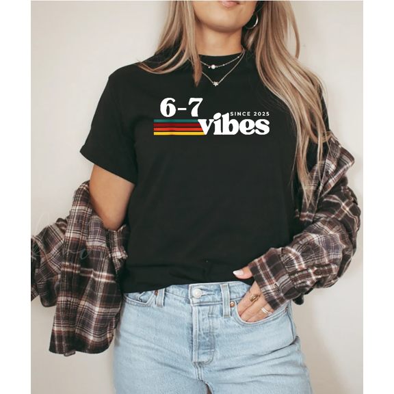 Vintage Six Seven Vibes Funny Retro Meme Joke Graphic Unisex T-Shirt V14151, up to Size 5XL
