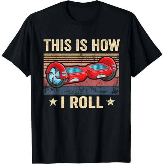Vintage Skater gift Electric Self Balancing Retro Hoverboard T-Shirt