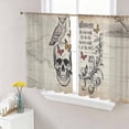 thumbnail image 1 of Vintage Skeleton Sheer Curtains 54 Inch Length 2 Panels Set - Light Filtering Window Treatments, Owls Butterfly Retro Art Rod Pocket Semi Curtains for Living Room/Bedroom/Kitchen Décor, 104"W x 54"L, 1 of 7