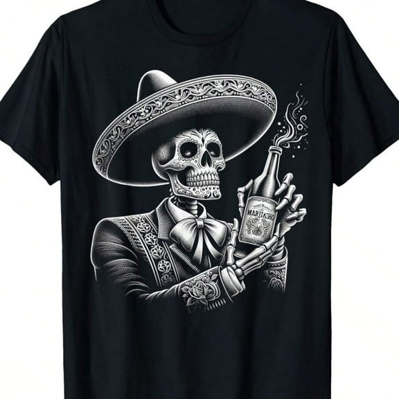 Vintage Skeleton Tequila Mexico Dia De Los Muertos Mexican T-Shirt