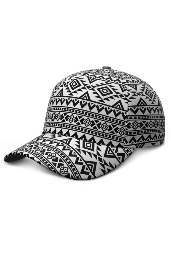 Vintage Sketch Dad Hat – Minimalist Boho Tribal Style Baseball Cap with Artistic Ink Pattern