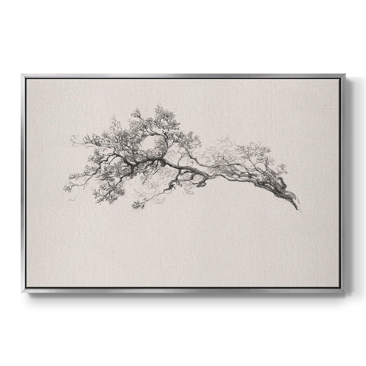 Vintage Sketch-X By Wexford Home Framed in Silver Wood Gallery Wrapped Canvas 17 in. x 25 in.