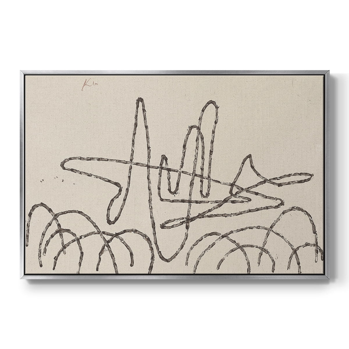 Vintage Sketch-XXII By Wexford Home Framed in Silver Wood Gallery Wrapped Canvas 27 in. x 41 in.
